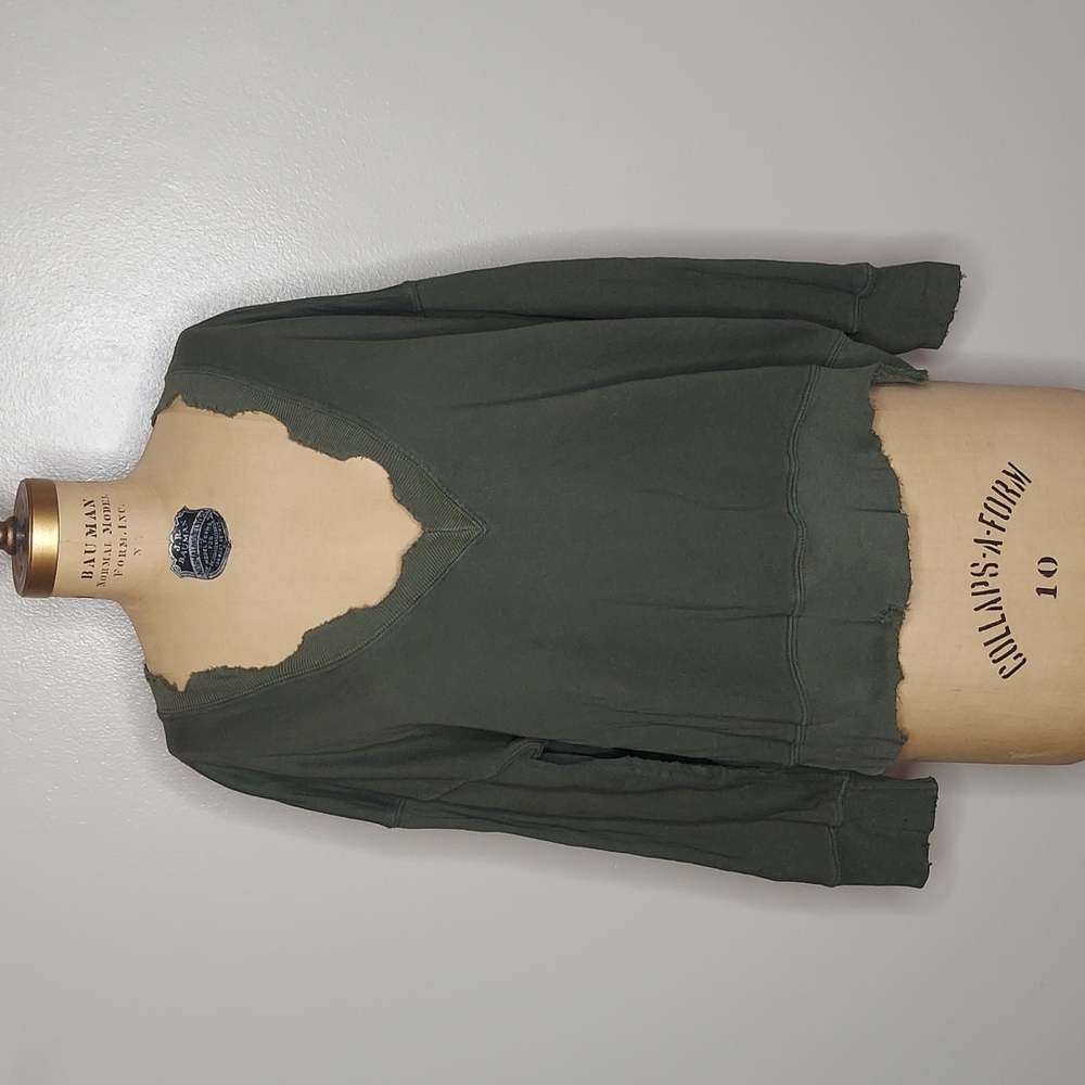 ETIENNE MARCEL | CHEWED RIBBED | V-NECK SWEATSHIRT | SIZE XS